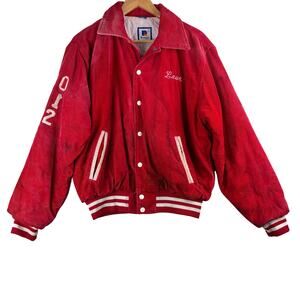 Vintage Rennoc Varsity Jacket Unisex Large Corduroy Demarest Cheerleaders READ